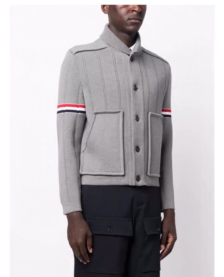 THOM BROWNE 汤姆布朗 TB重工拼接竖条双织外套夹克大衣 针织夹克外套 男女同款情侣款\n码数