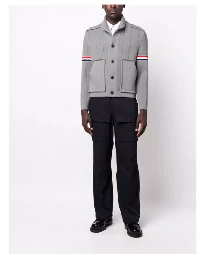 THOM BROWNE 汤姆布朗 TB重工拼接竖条双织外套夹克大衣 针织夹克外套 男女同款情侣款\n码数