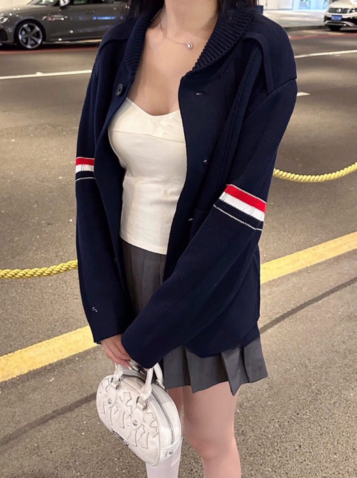 THOM BROWNE 汤姆布朗 TB重工拼接竖条双织外套夹克大衣 针织夹克外套 男女同款情侣款\n码数