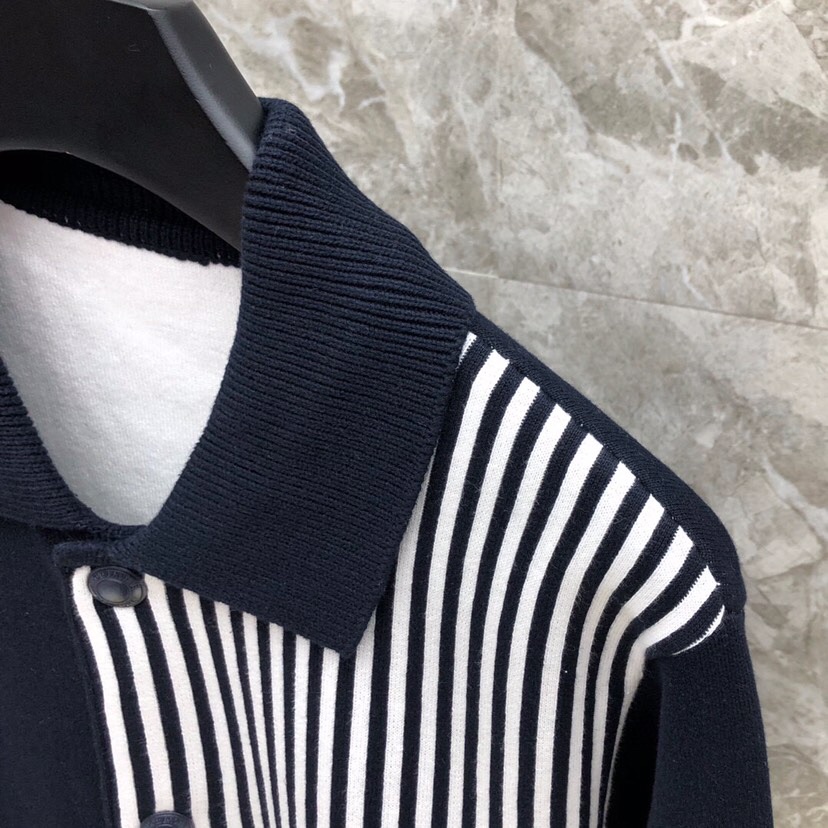 THOM BROWNE 汤姆布朗 TB高版本间色条纹四杠纯棉夹克 针织翻领夹克，\n码数：1-4 颜色：