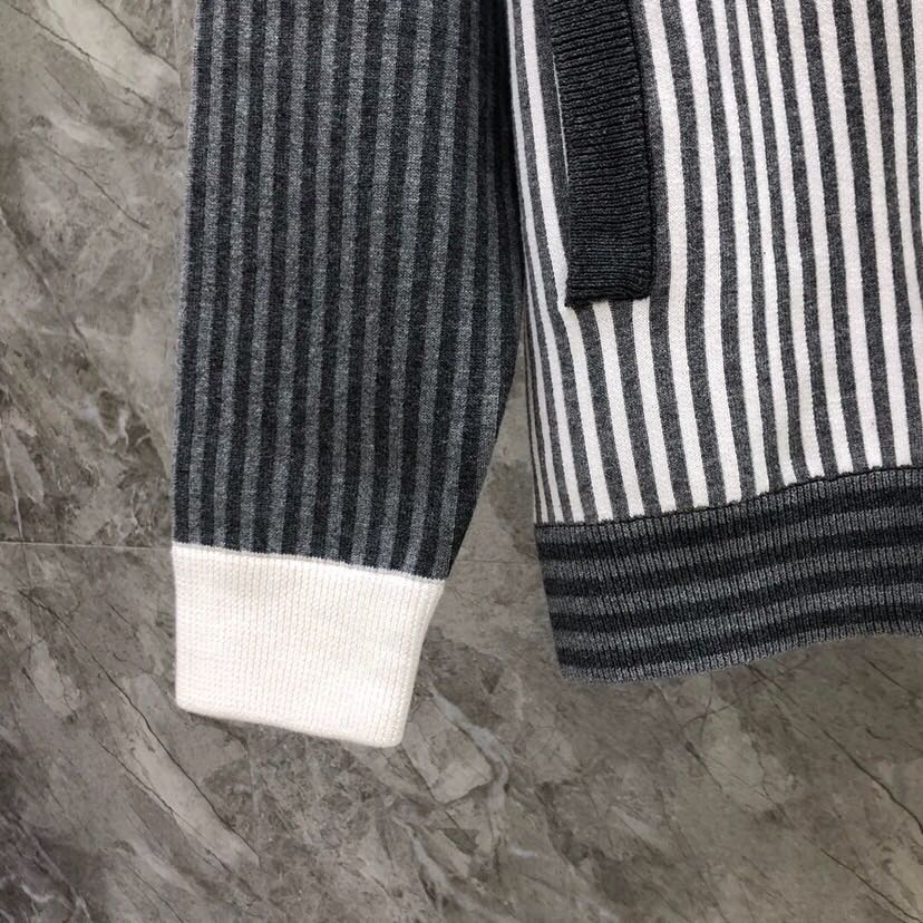 THOM BROWNE 汤姆布朗 TB高版本间色条纹四杠纯棉夹克 针织翻领夹克，\n码数：1-4 颜色：