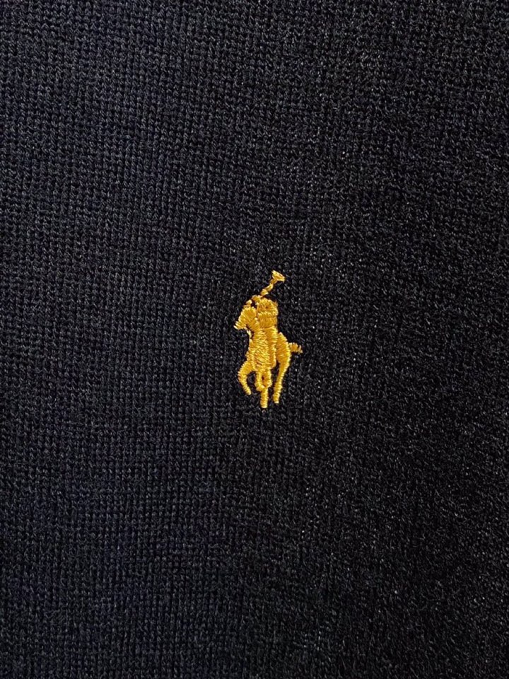 拉夫劳伦25FW秋冬新款桑蚕丝羊毛混纺纯色针织翻领毛衣，男士一粒扣设计基础休闲套头毛衣针织衫！贸易公司渠