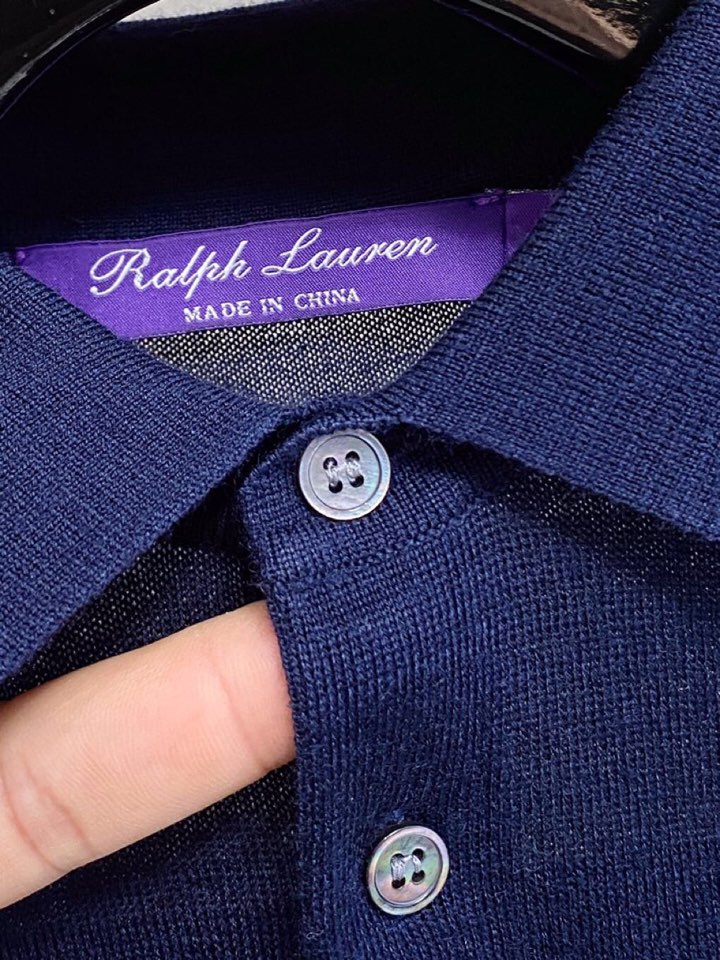 拉夫劳伦25FW秋冬新款桑蚕丝羊毛混纺纯色针织翻领毛衣，男士一粒扣设计基础休闲套头毛衣针织衫！贸易公司渠