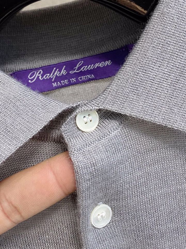 拉夫劳伦25FW秋冬新款桑蚕丝羊毛混纺纯色针织翻领毛衣，男士一粒扣设计基础休闲套头毛衣针织衫！贸易公司渠