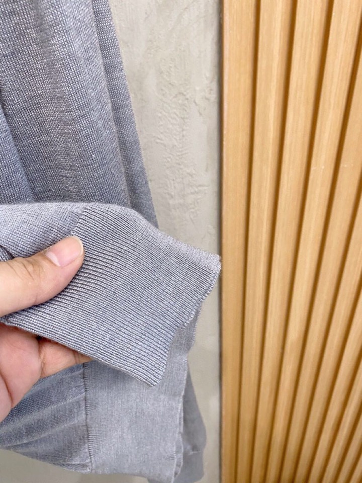 拉夫劳伦25FW秋冬新款桑蚕丝羊毛混纺纯色针织翻领毛衣，男士一粒扣设计基础休闲套头毛衣针织衫！贸易公司渠