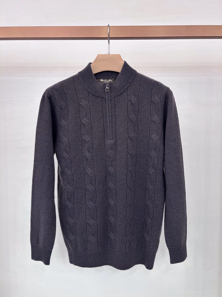 Loro Piana 诺悠翩雅lP🆕 秋冬新品男士半拉链立领毛衣，面料100%羊毛 材质，定制配件，简约