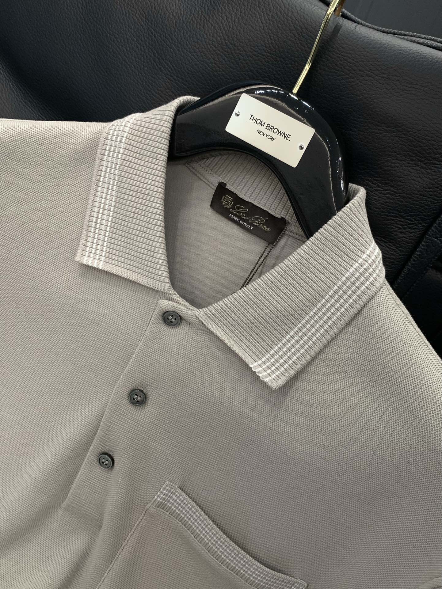 ，lP🆕新款黑色长袖 面料成份: 40%棉30%莫代尔20%腈纶10%羊毛新款细腻易打理羊毛男士翻领短袖