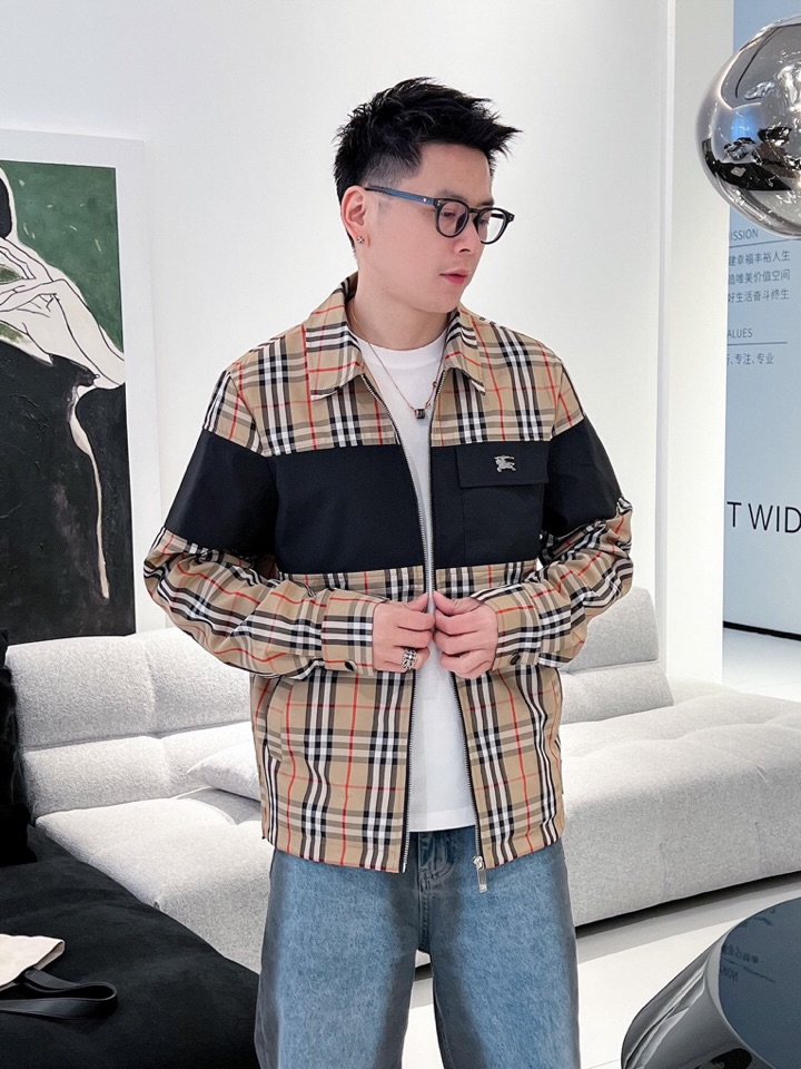 巴宝莉 官网同款，三标齐全，提前发售 2025ss秋冬新款男士夹克外套， 原单三标齐全高端版本 定制面料