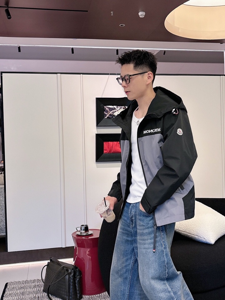 蒙口 官网同款，三标齐全，提前发售 2025ss秋冬新款男士夹克外套，原单三标齐全高端版本 定制面料 透