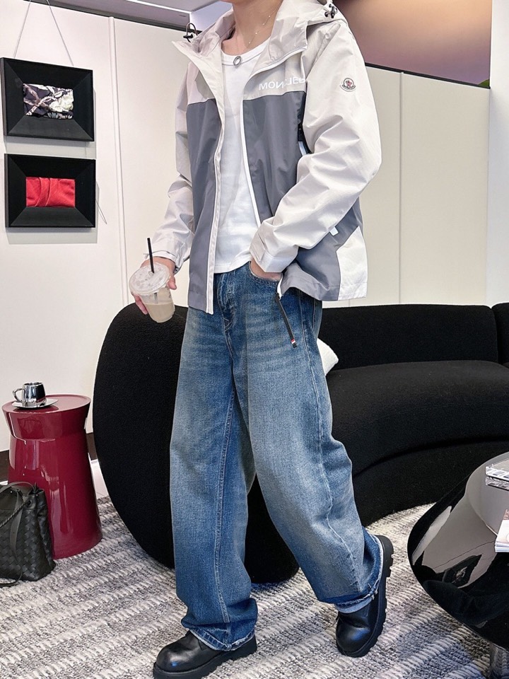 蒙口 官网同款，三标齐全，提前发售 2025ss秋冬新款男士夹克外套，原单三标齐全高端版本 定制面料 透