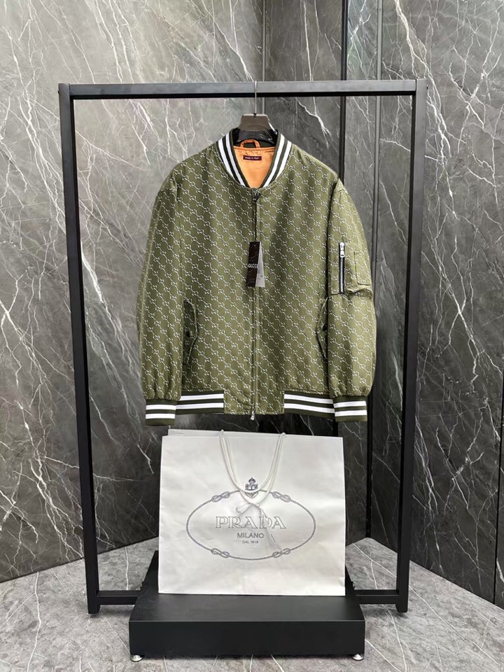 古奇 官网同款，三标齐全，提前发售 2025ss秋冬新款男士夹克外套，原单三标齐全高端版本 定制面料 透