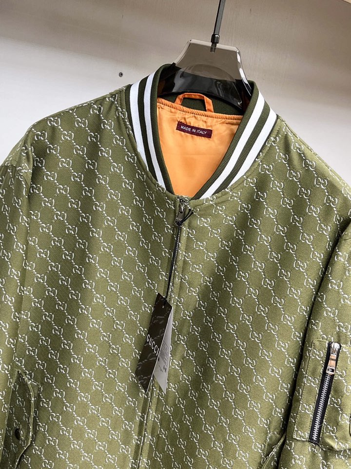 古奇 官网同款，三标齐全，提前发售 2025ss秋冬新款男士夹克外套，原单三标齐全高端版本 定制面料 透