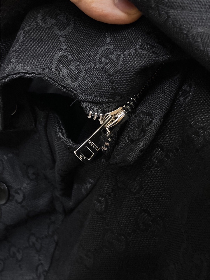 古奇 官网同款，三标齐全，提前发售 2025ss秋冬新款男士夹克外套，原单三标齐全高端版本 定制面料 透