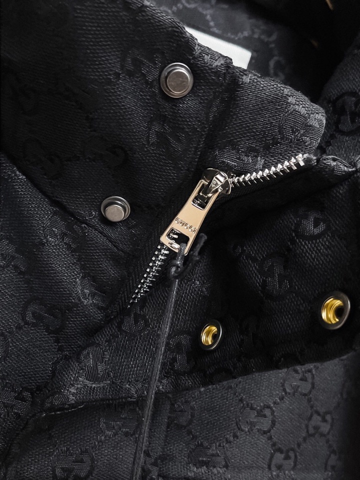 古奇 官网同款，三标齐全，提前发售 2025ss秋冬新款男士夹克外套，原单三标齐全高端版本 定制面料 透