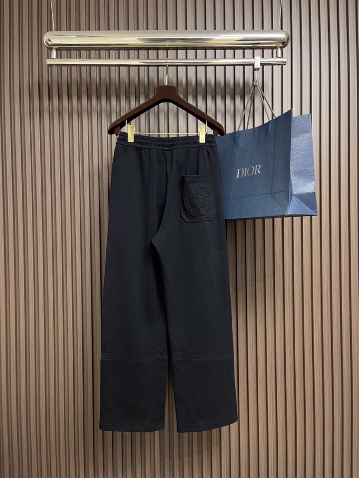 Chrome Hearts 克罗心梵文标识系列卫裤休闲裤，后袋梵文刺绣设计，日本进口毛圈提花棉料，厚度和