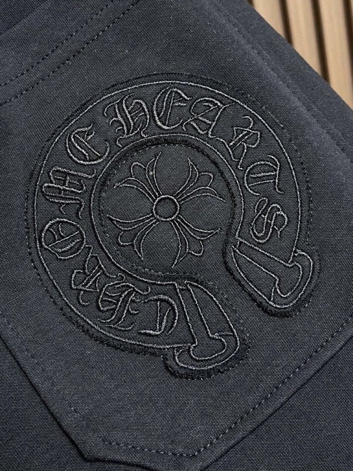 Chrome Hearts 克罗心梵文标识系列卫裤休闲裤，后袋梵文刺绣设计，日本进口毛圈提花棉料，厚度和