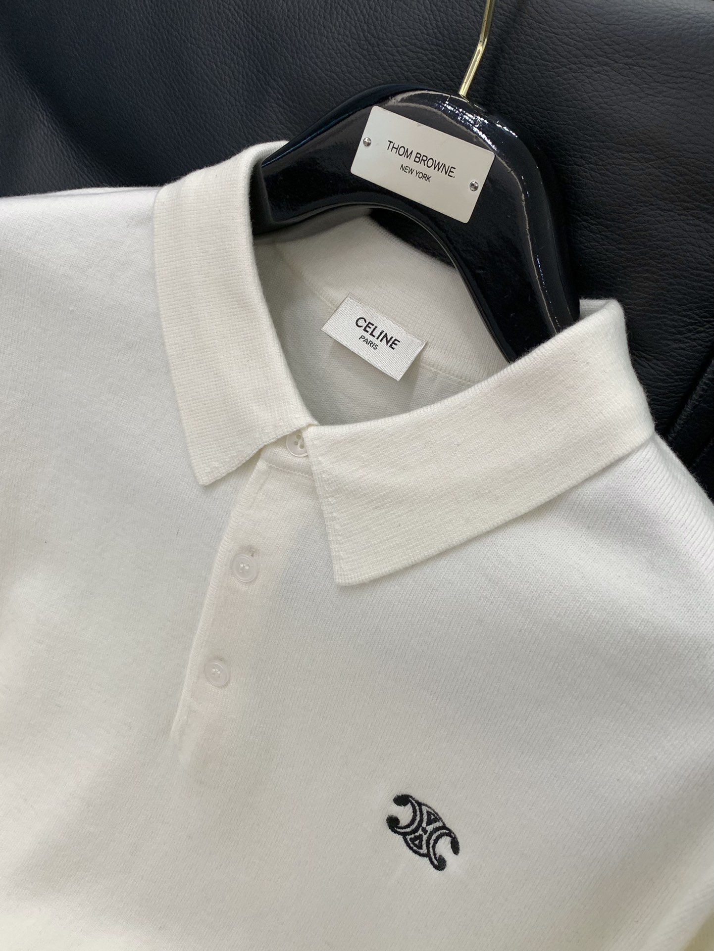 ，Celine 瑟琳，2025秋冬新品，专柜同步有售，原单狠货，时尚休闲翻领长袖针织毛衣，采用进口原版面