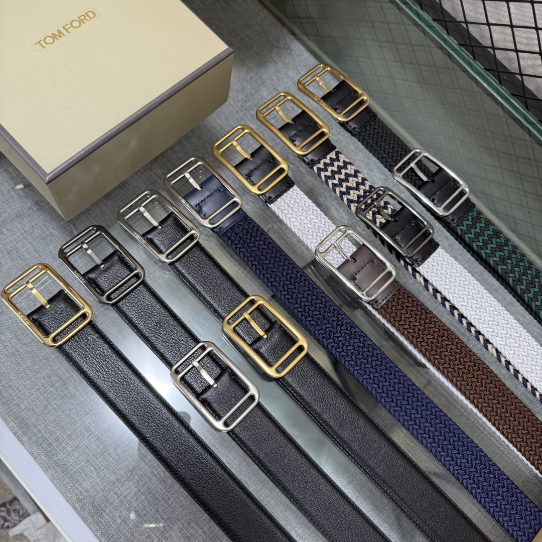 汤姆福特最新网红爆款双面头层牛皮专柜同步3.5宽新款上市了，原版牛皮，搭配铜扣，优雅，大方用的方便。谢谢