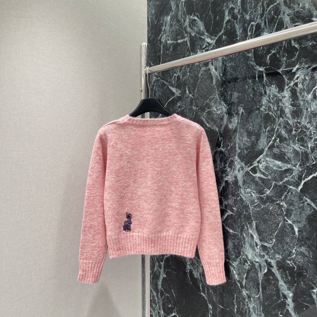 罗意威 25秋冬新款 猫咪刺绣毛衣 胸前猫咪刺绣灵感源自Louis Wain的经典猫咪插画 俏皮又有艺术