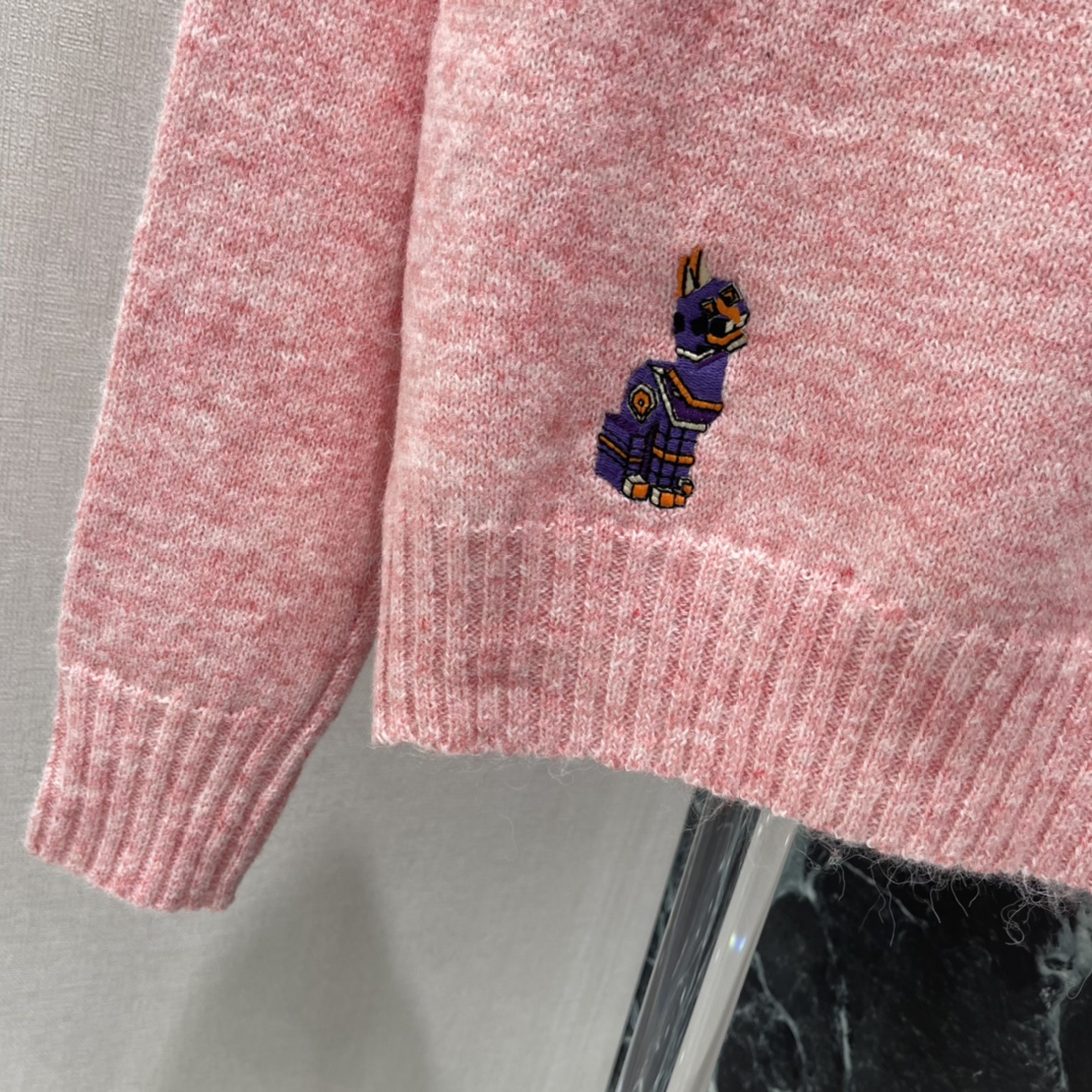 罗意威 25秋冬新款 猫咪刺绣毛衣 胸前猫咪刺绣灵感源自Louis Wain的经典猫咪插画 俏皮又有艺术