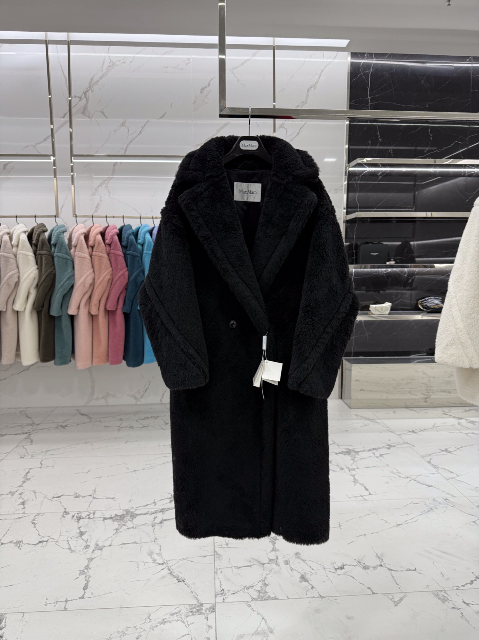 NO:637356,Maxmara Autumn and Winter Teddy Bear Coat TEDDY (delivered with original gift box, dust bag, hanger) Black product composition 62 alpaca 26 sheep wool 12 mulberry silk yardage xs s m (counter extermination version), Maxmara-clothing, alexander wang19860909Maxmara 灭世版秋冬泰迪熊大衣 TEDDY（配送原版礼盒 防尘袋 衣架） 黑色产品成分 62羊驼毛 26绵羊毛 12桑蚕丝 码数 xs s m（专柜灭世版本）,麦丝玛拉-服装,alexander wang,Women's clothing