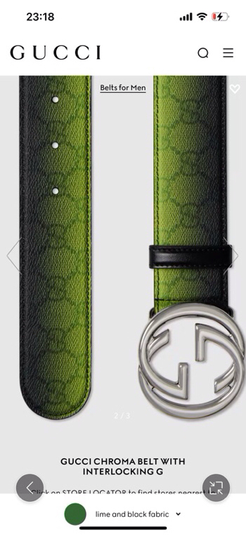 古奇 新款 采用清新淡蓝色调的渐变效果印花，为各项基本功能增添了新的亮点。这款腰带采用带有全面渐变印花效