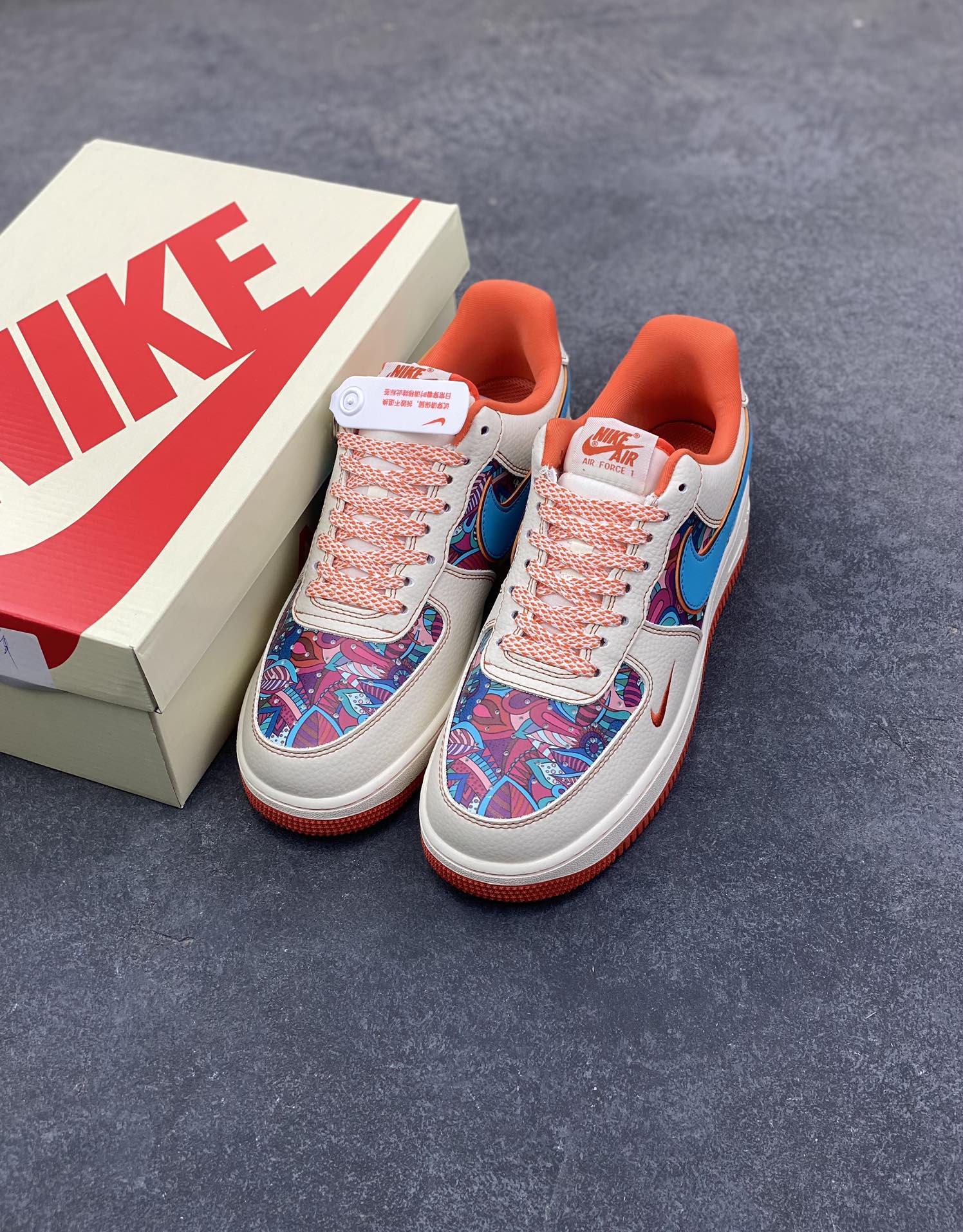 图片[8]-NIke Air Force 1 ‘07 Low “花橙鬼脸”空军一号 低帮 运动鞋 休闲鞋 折边针车 工艺难度大 原楦头原纸板 原装鞋盒 定制五金配件 内置全掌气垫 原厂鞋底 货号：XL1979-125 尺码：36 36.5 37.5 38 38.5 39 40 40.5 41 42 42.5 43 44 44.5 45-选品中心