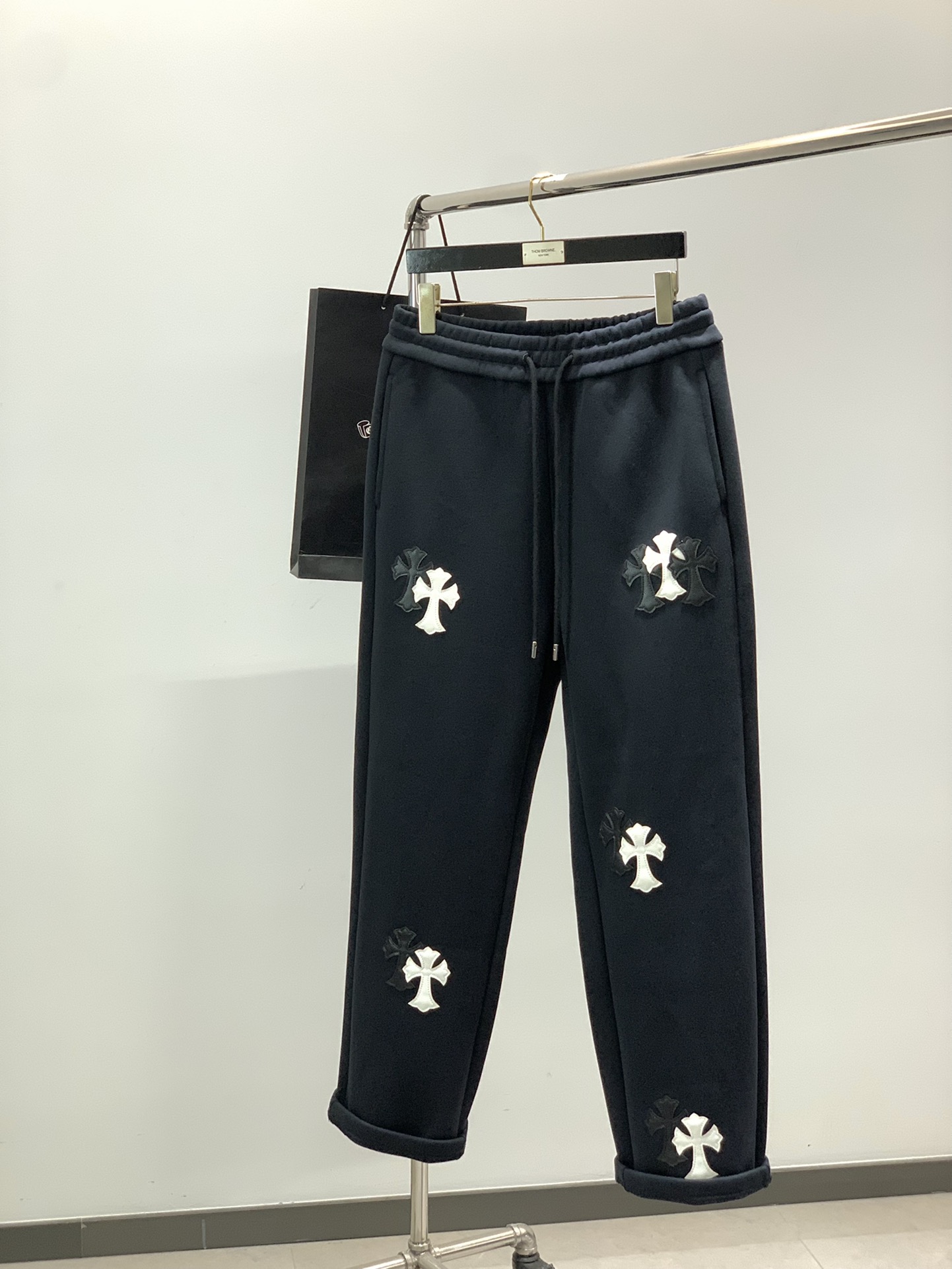 Chrome Hearts Fleece Lounge Pants – Embroidered Logo, Winter Collection