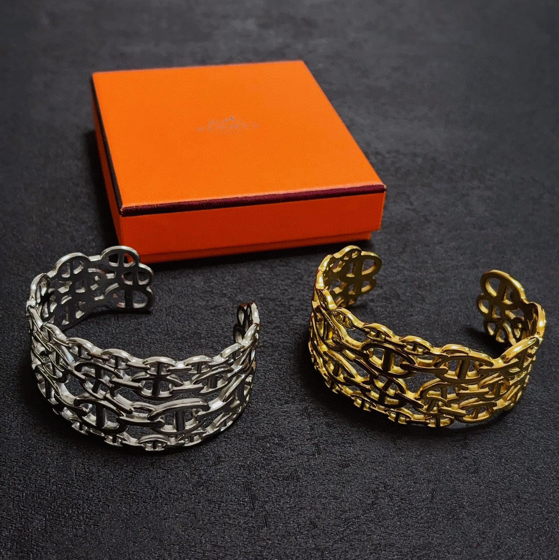 Hermès 新款高品质 爱马仕Hermes手镯猪鼻子宽版厚实精工版