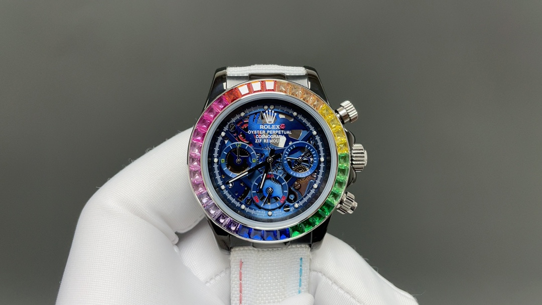 新品🌐劳力士ROLEX 迪通拿镂空系列 316L精钢表壳  尺寸43mm 矿物质镀膜玻璃耐磨 超强夜光 日本多功能计时石英机芯 进口橡胶表带 原装扣 爱不释手的劳力士迪通拿 品不完的一劳永逸🌐