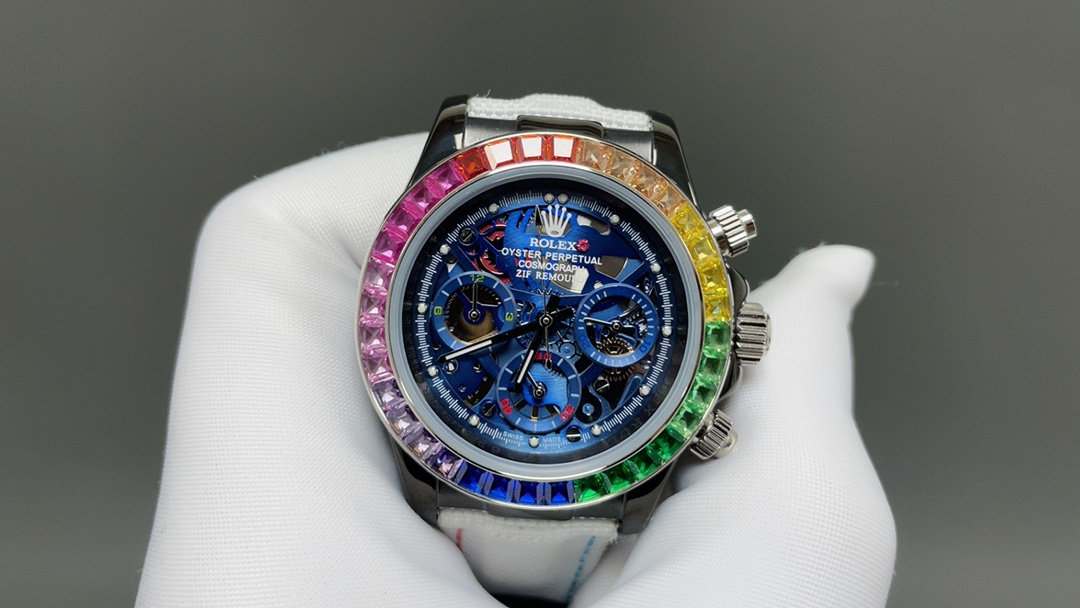 新品🌐劳力士ROLEX 迪通拿镂空系列 316L精钢表壳  尺寸43mm 矿物质镀膜玻璃耐磨 超强夜光 日本多功能计时石英机芯 进口橡胶表带 原装扣 爱不释手的劳力士迪通拿 品不完的一劳永逸🌐