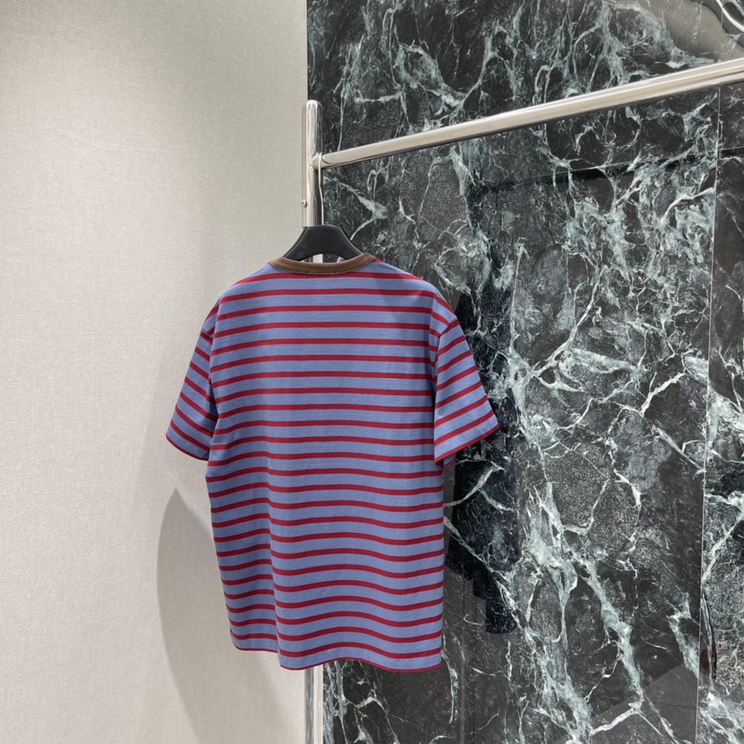 Striped Short Sleeve T-Shirt with Logo - Casual & Stylish Fall/Winter Top 9 i1765168326 6497 7