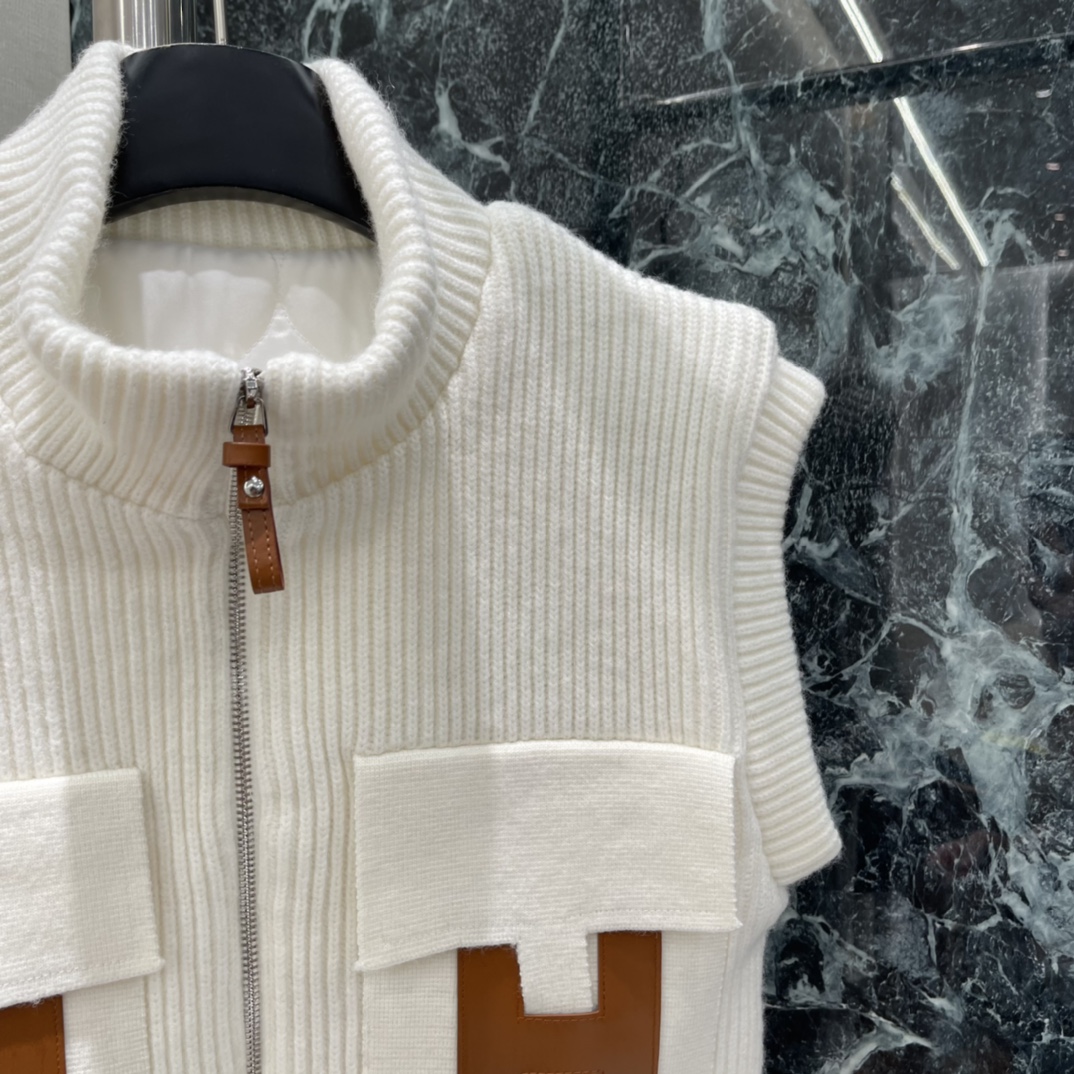 Her Knit Vest with Leather Logo Pockets, Chic Sleeveless Sweater Top 7 i1765169128 9795 5