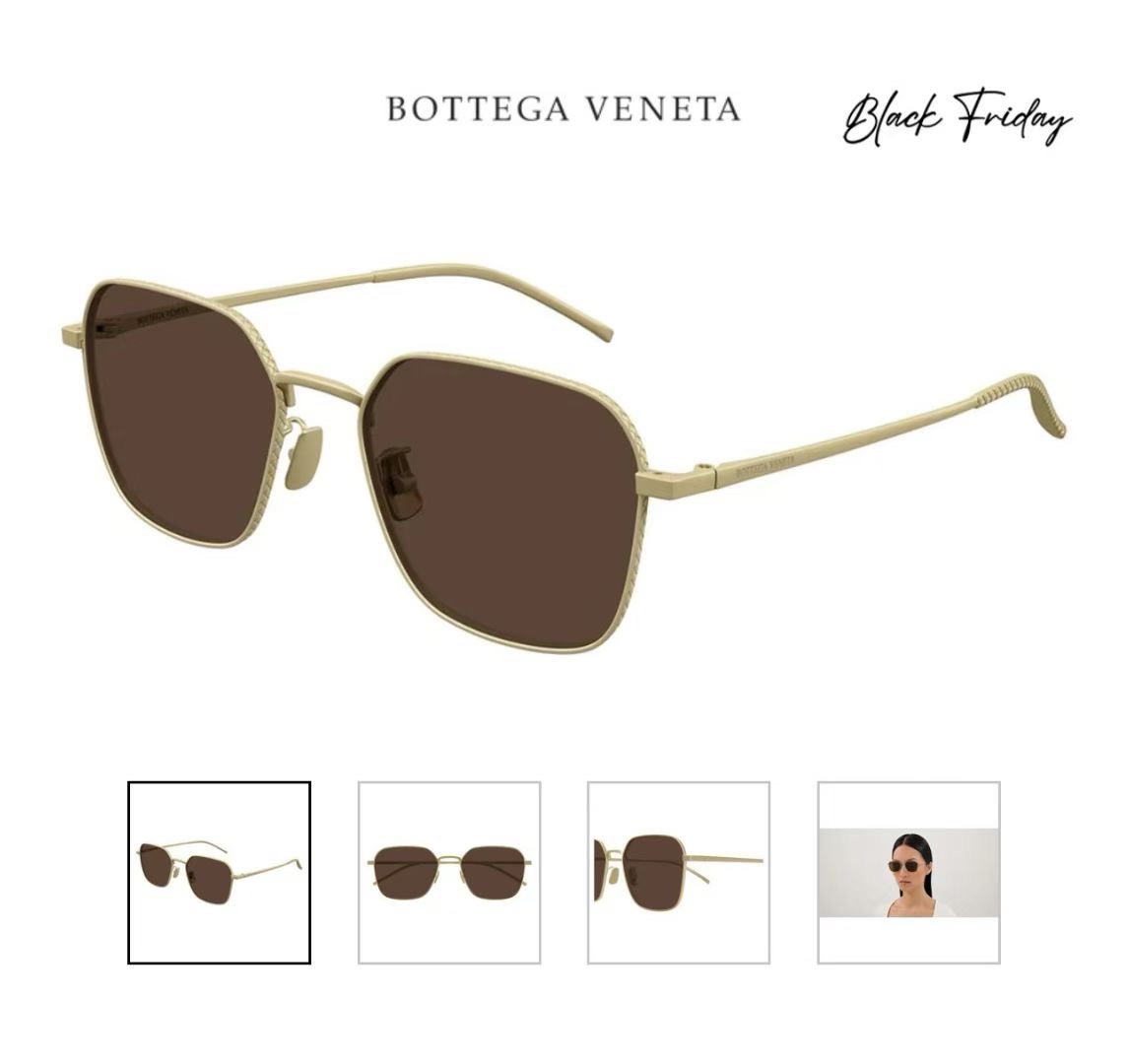 ‼️ 官网图 BOTTEGA VENET*葆蝶家🕶金属材质富裕别致的立体感硬朗风，经典大方框搭配菱形格子