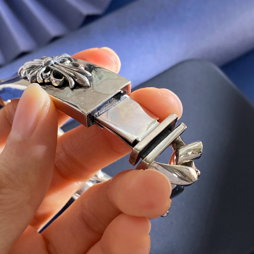 KL92 Chrome Hearts克罗心男士潮流朋克美式个性复古古巴链花纹十字花十字架元素长方块长条款