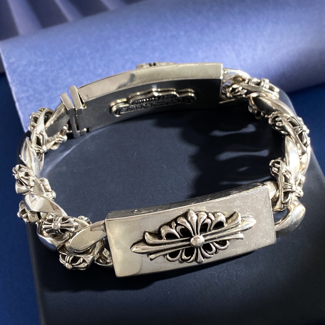 KL92 Chrome Hearts克罗心潮男欧美复古霸气古巴链花纹匕首宝剑圣剑十字花十字架元素长方块长