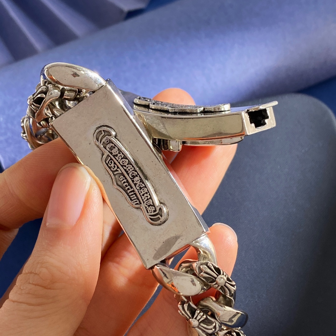 KL92 Chrome Hearts克罗心潮男欧美复古霸气古巴链花纹匕首宝剑圣剑十字花十字架元素长方块长