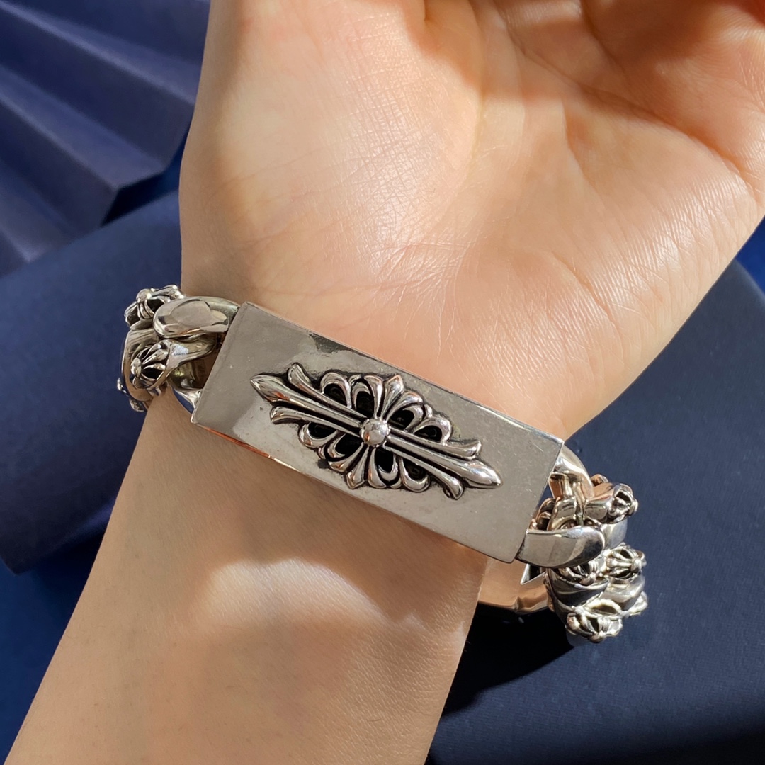 KL92 Chrome Hearts克罗心潮男欧美复古霸气古巴链花纹匕首宝剑圣剑十字花十字架元素长方块长