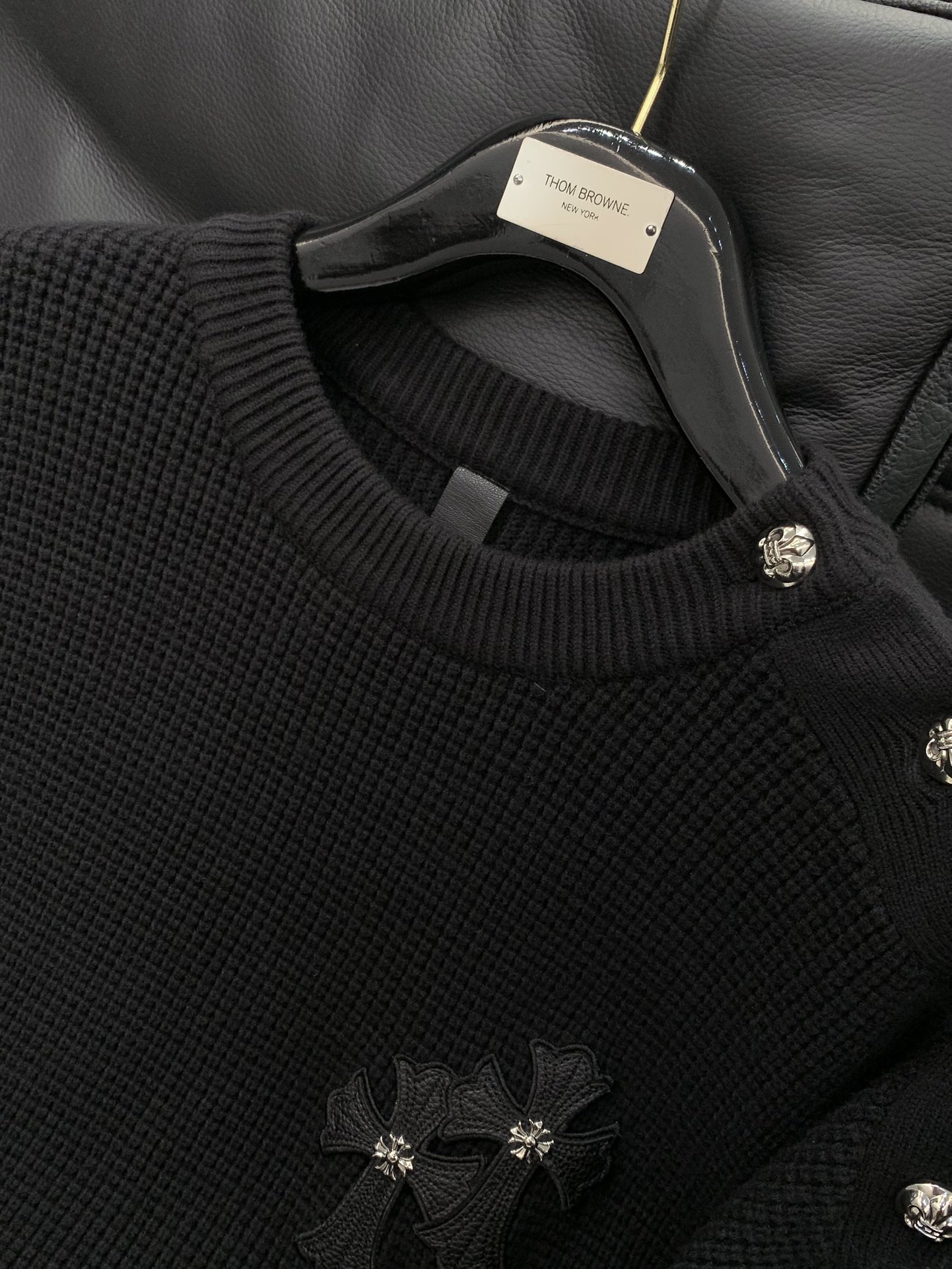 ，Chrome Hearts 克罗心，2025冬季新品，专柜同步有售，原单狠货，时尚休闲圆领针织毛衣，采