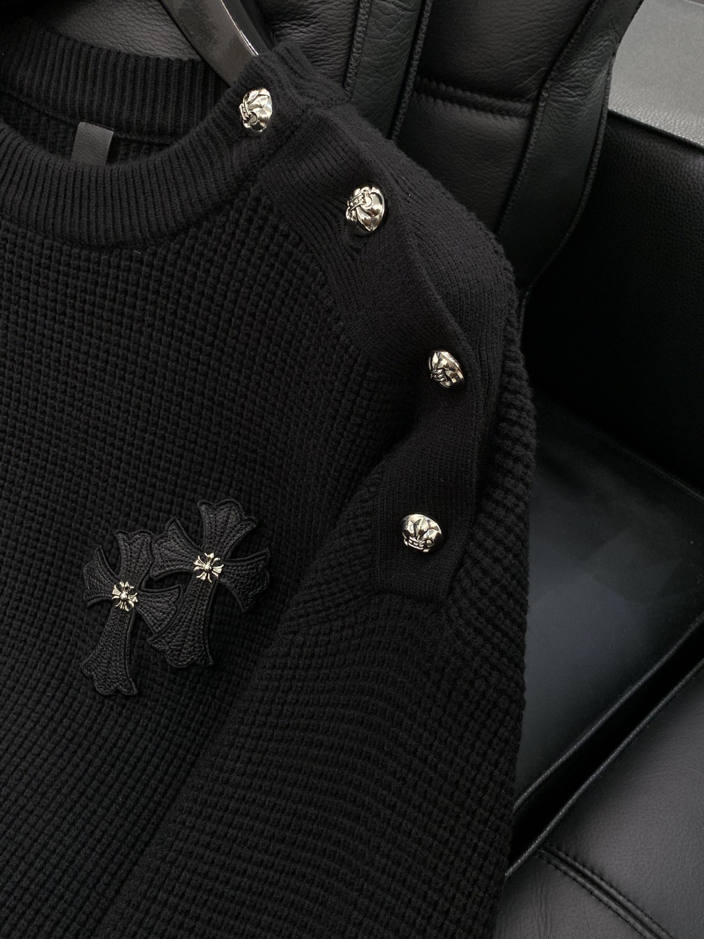 ，Chrome Hearts 克罗心，2025冬季新品，专柜同步有售，原单狠货，时尚休闲圆领针织毛衣，采