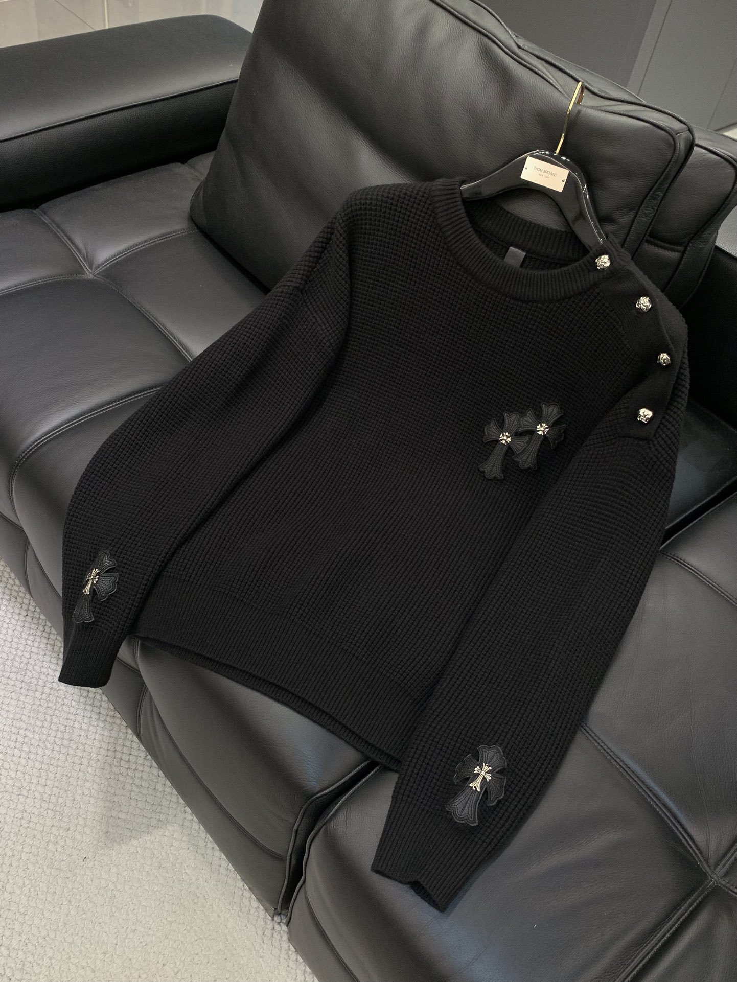 ，Chrome Hearts 克罗心，2025冬季新品，专柜同步有售，原单狠货，时尚休闲圆领针织毛衣，采