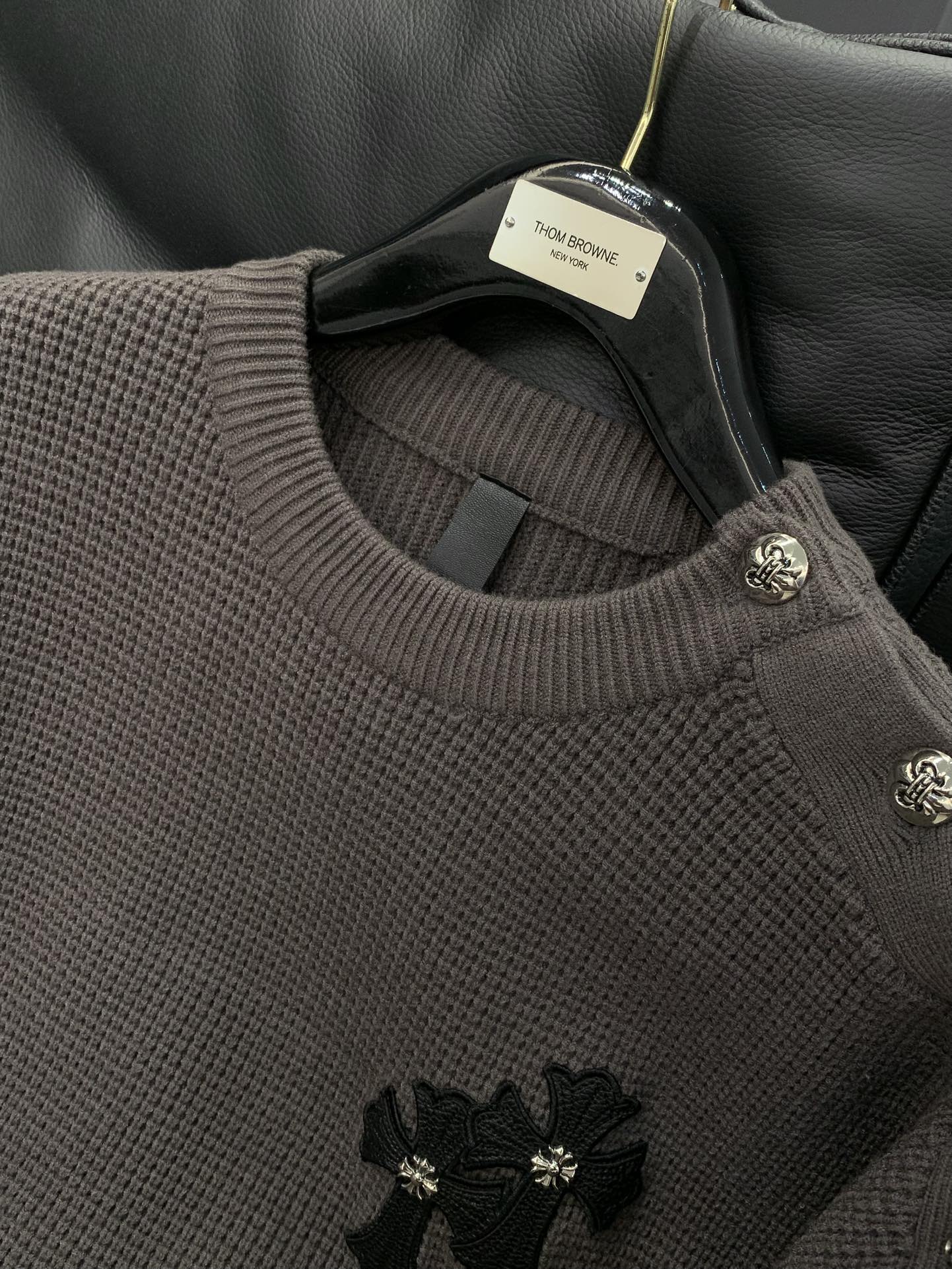 ，Chrome Hearts 克罗心，2025冬季新品，专柜同步有售，原单狠货，时尚休闲圆领针织毛衣，采