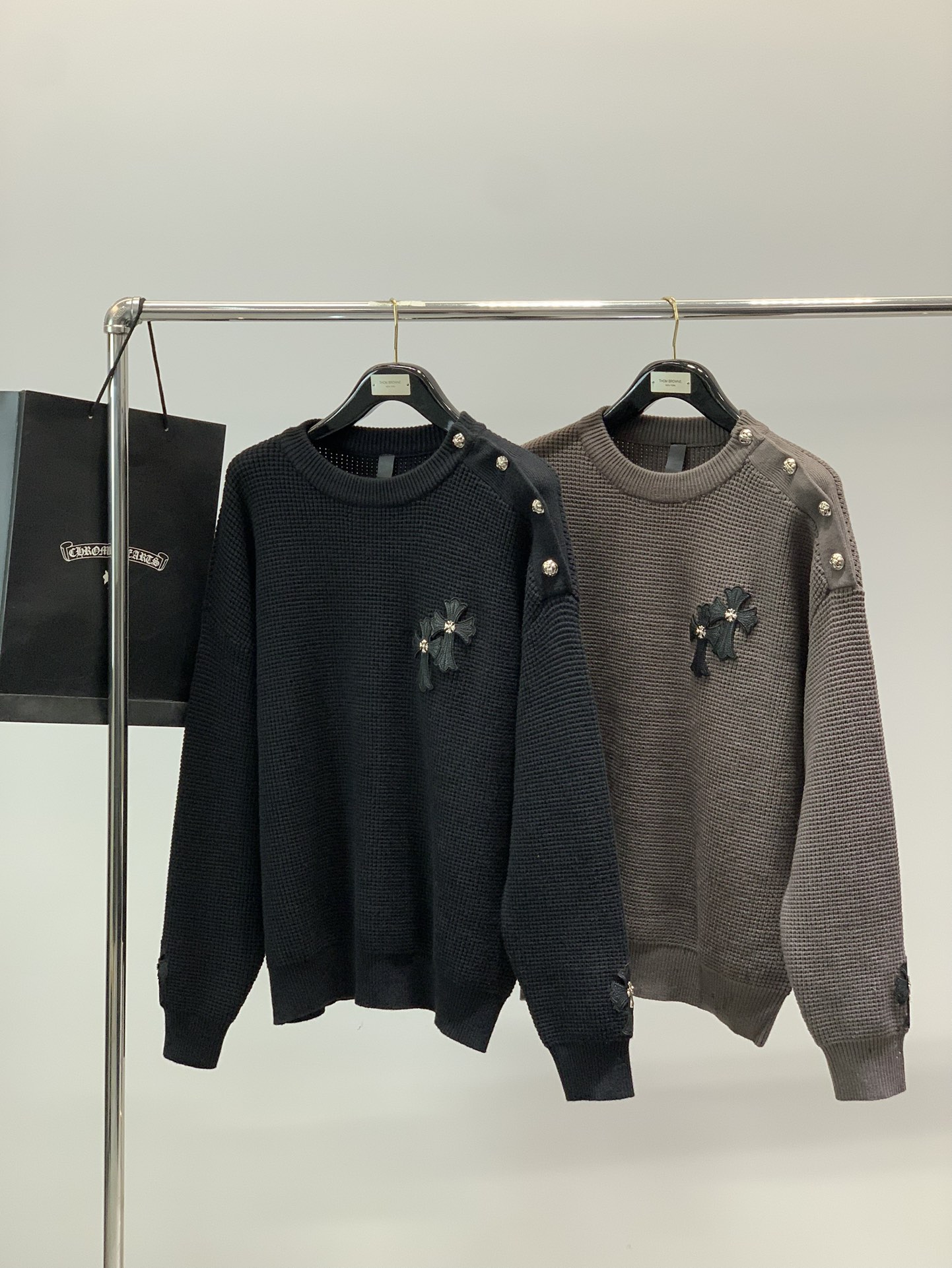 ，Chrome Hearts 克罗心，2025冬季新品，专柜同步有售，原单狠货，时尚休闲圆领针织毛衣，采