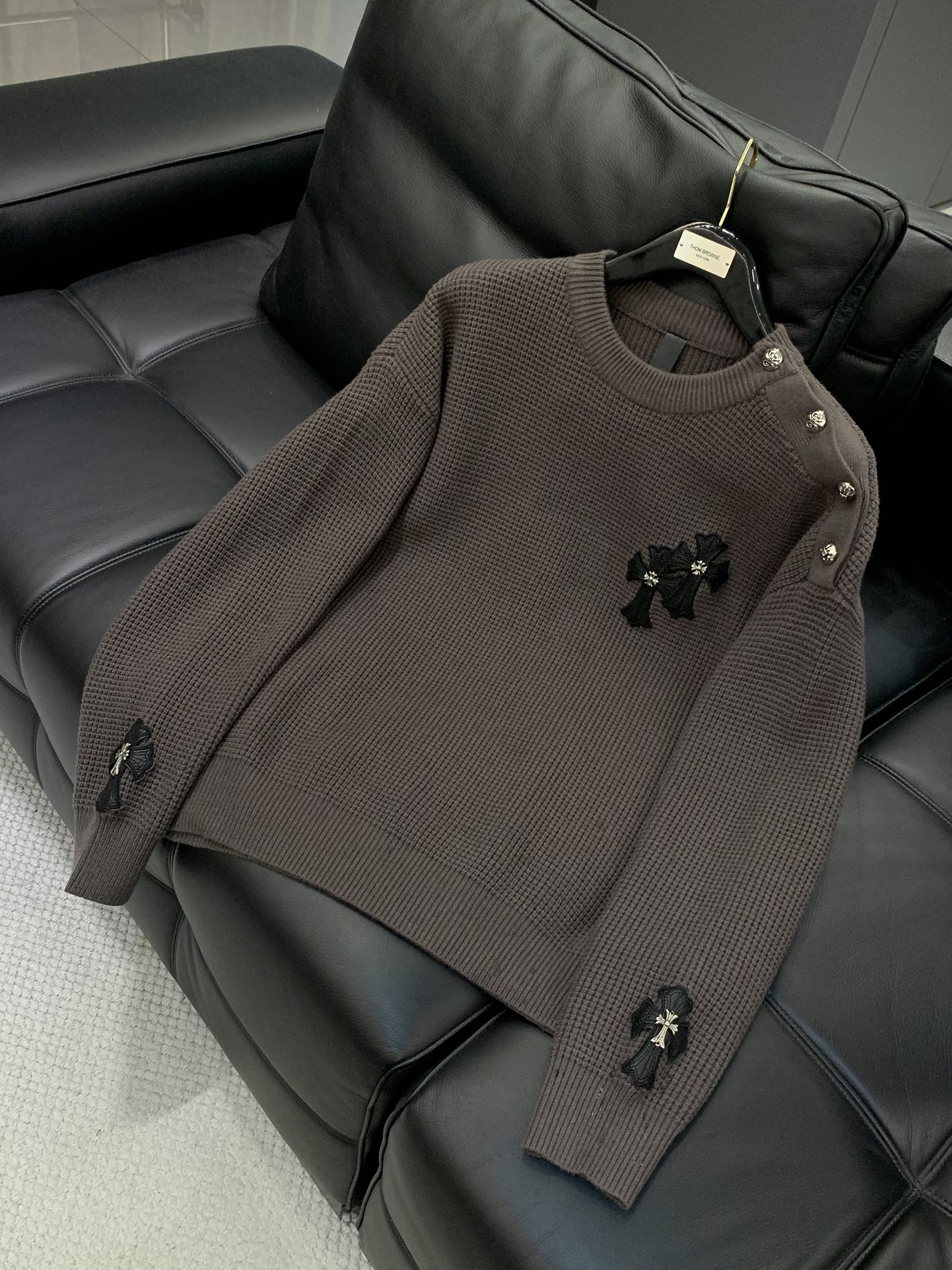 ，Chrome Hearts 克罗心，2025冬季新品，专柜同步有售，原单狠货，时尚休闲圆领针织毛衣，采