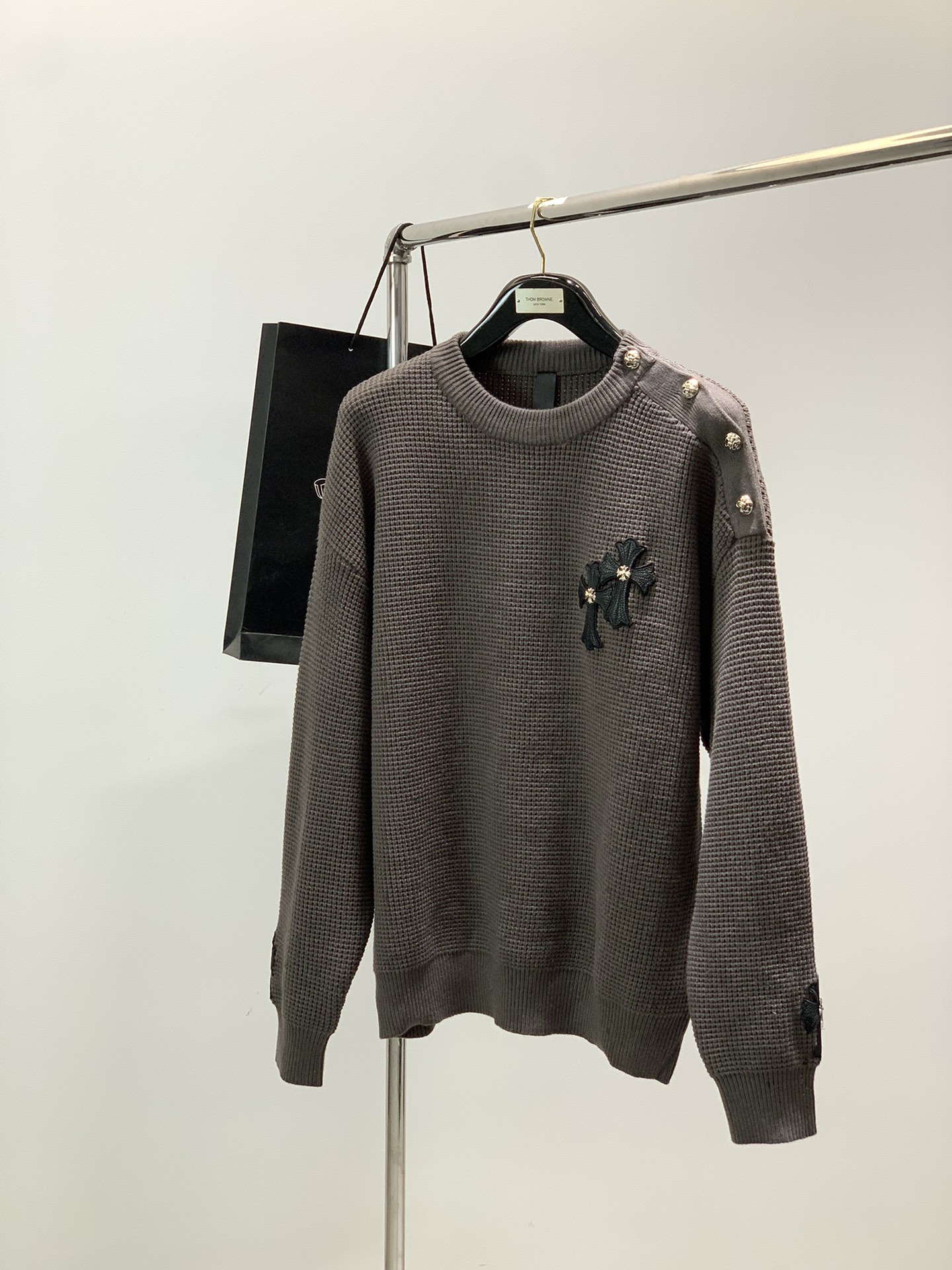 ，Chrome Hearts 克罗心，2025冬季新品，专柜同步有售，原单狠货，时尚休闲圆领针织毛衣，采