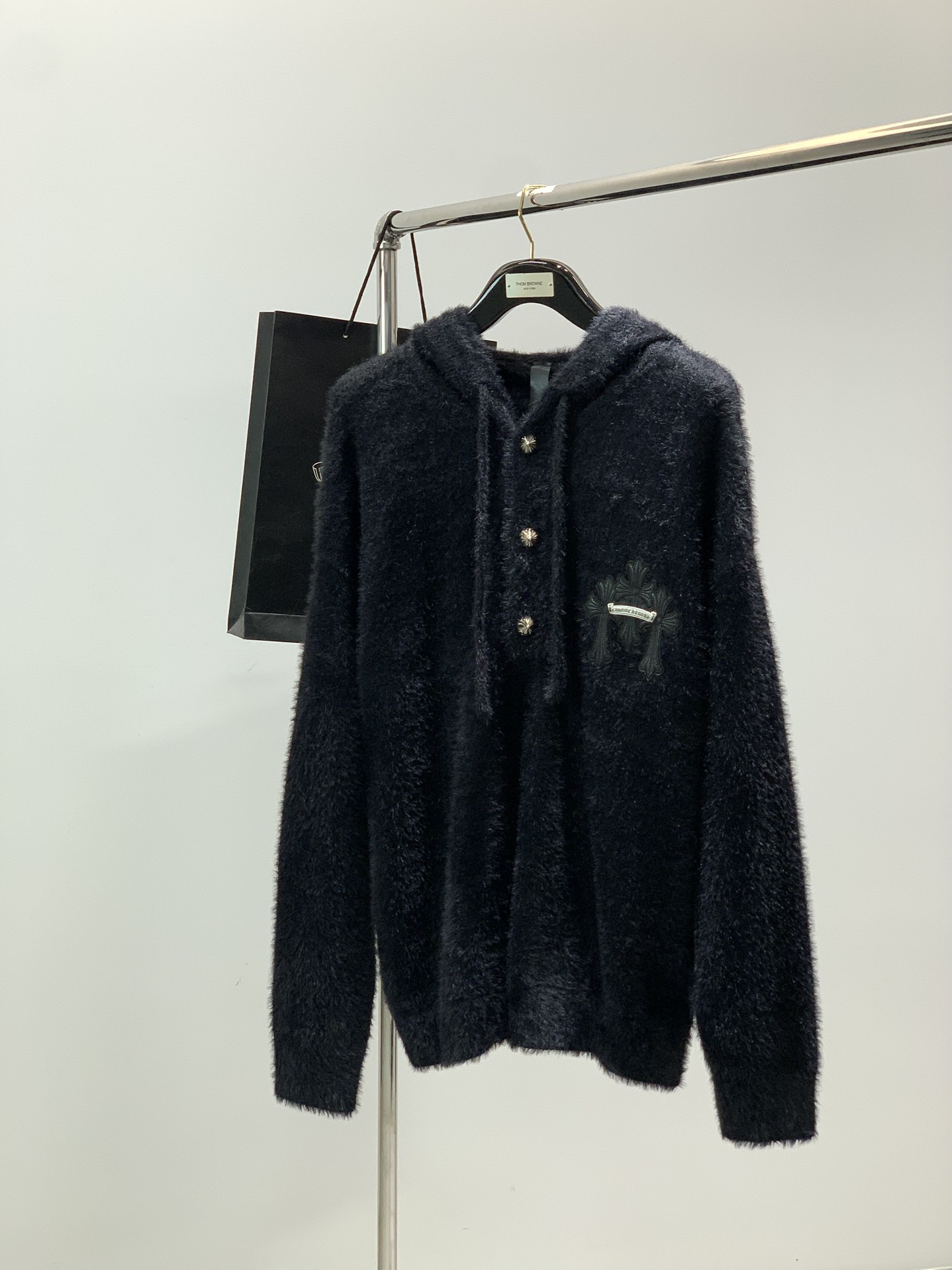 ，Chrome Hearts 克罗心，2025冬季新品，专柜同步有售，原单狠货，时尚休闲连帽针织毛衣，采