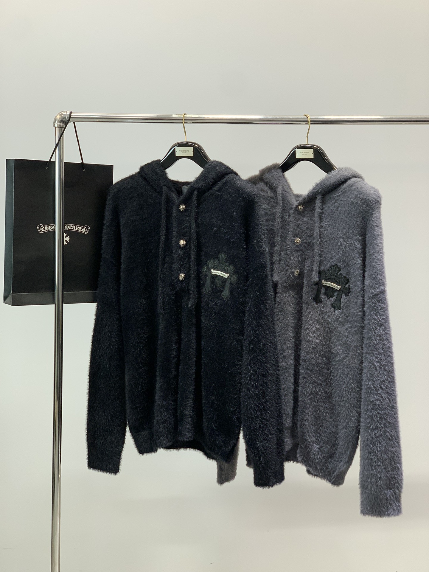 ，Chrome Hearts 克罗心，2025冬季新品，专柜同步有售，原单狠货，时尚休闲连帽针织毛衣，采