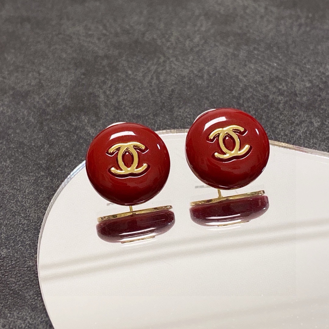 Chanel 小香 Chanel 最高代购级别 新年红耳钉 925纯银 针 、最高代购级别 小公举 人士必须拥有