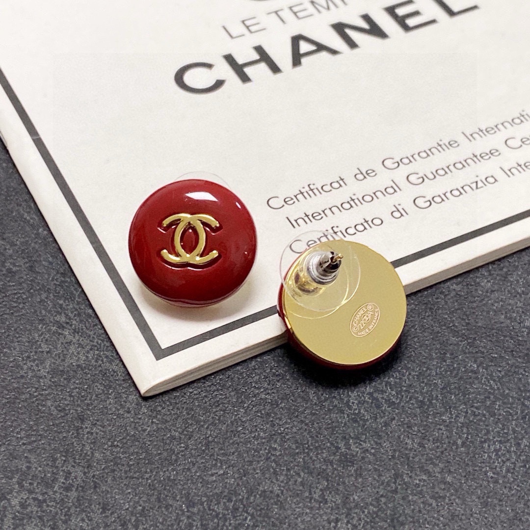 Chanel 小香 Chanel 最高代购级别 新年红耳钉 925纯银 针 、最高代购级别 小公举 人士必须拥有