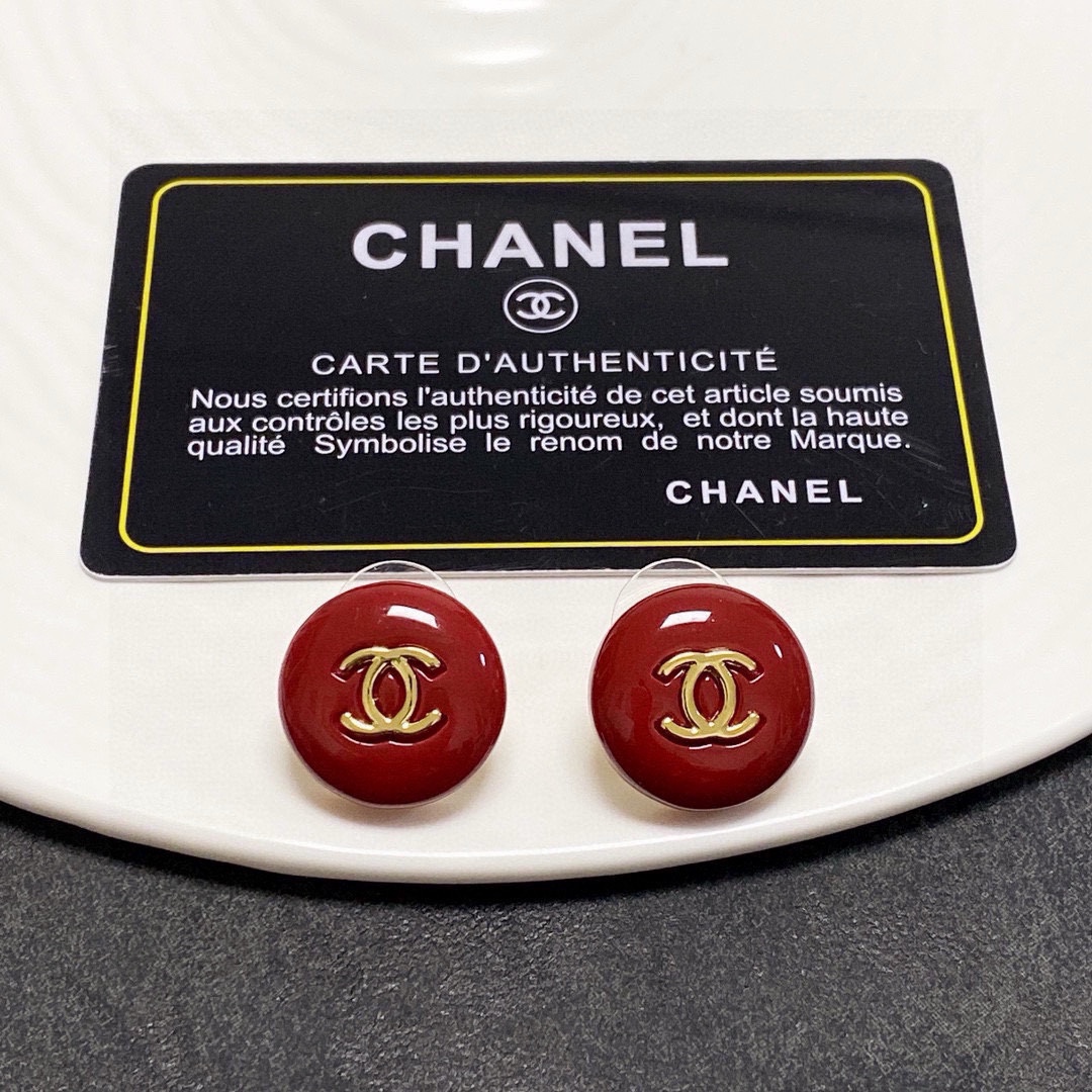 Chanel 小香 Chanel 最高代购级别 新年红耳钉 925纯银 针 、最高代购级别 小公举 人士必须拥有